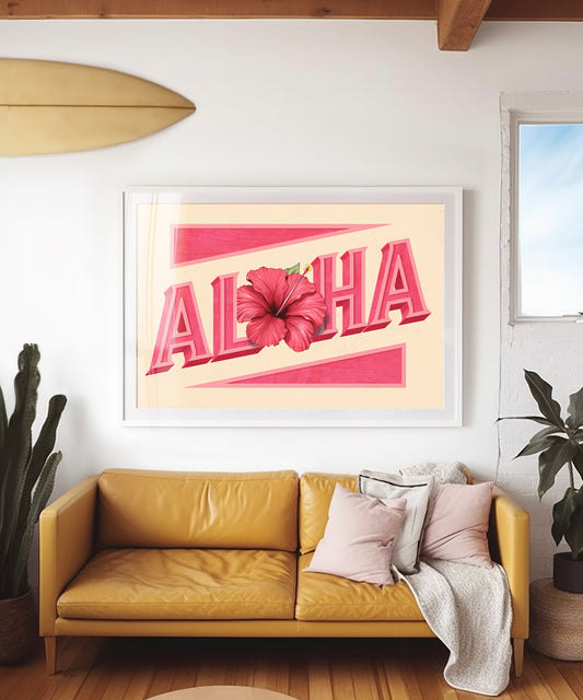 Aloha 3D Typography Print
