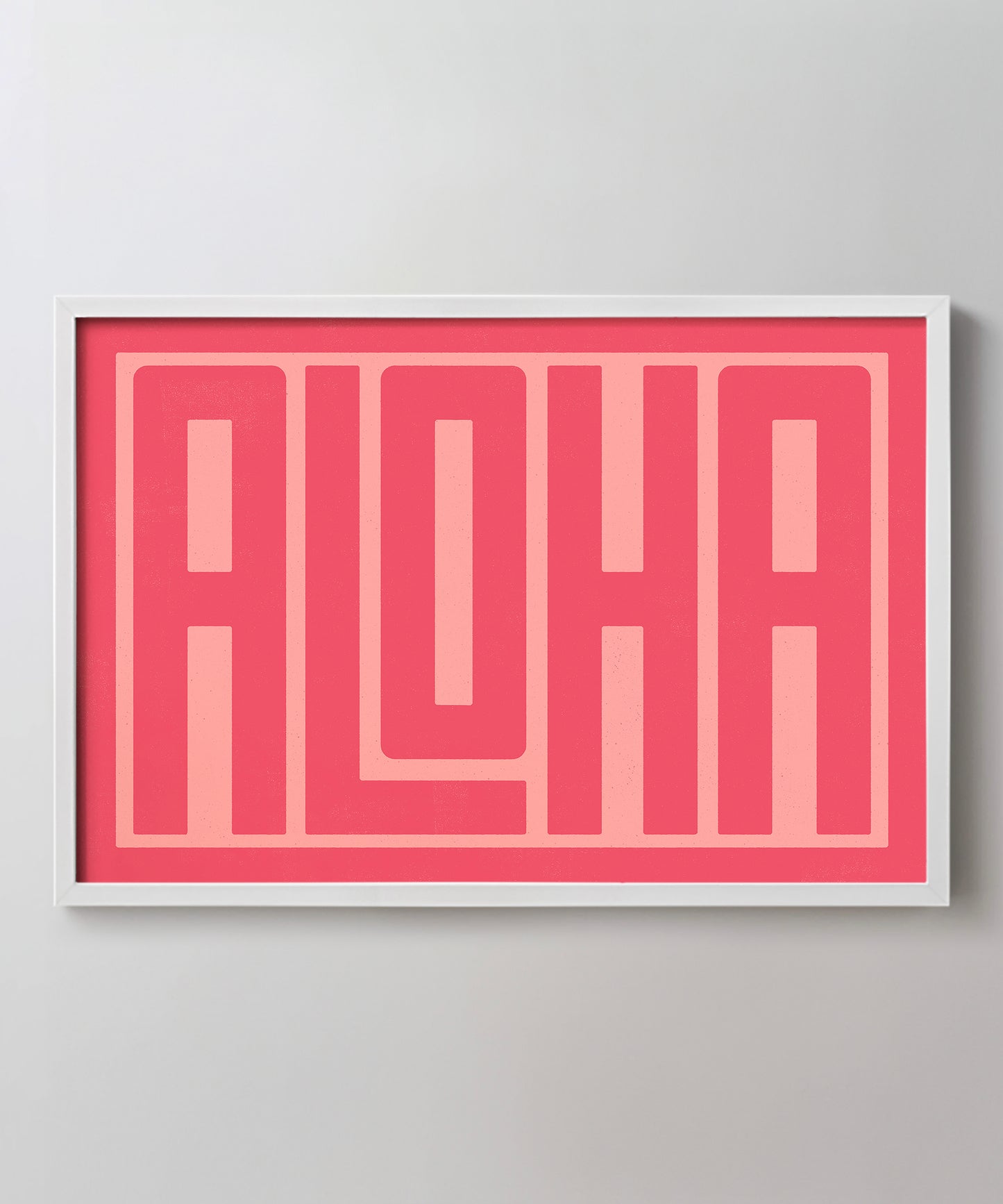 Aloha Typography Print - Pink