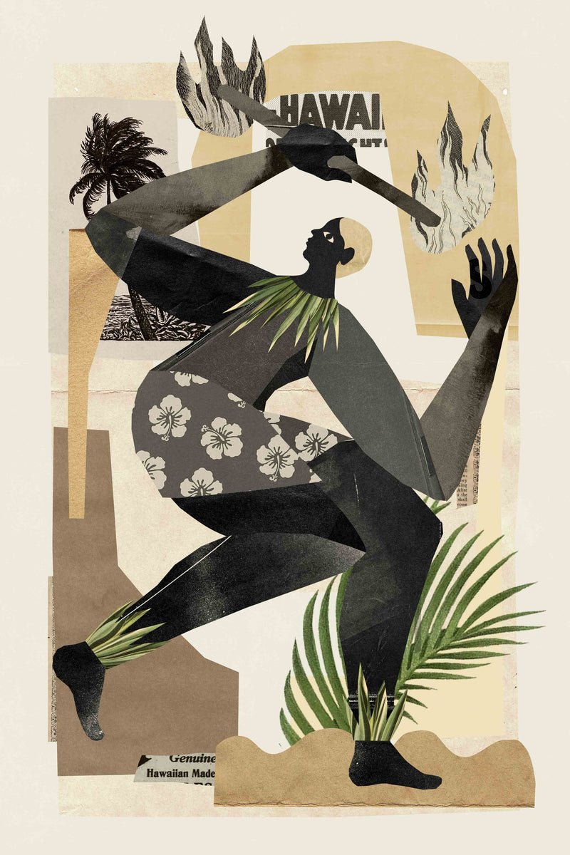 Collage Fire Dancer  by Coastways Studio