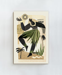 Collage Hula Dancer  by Coastways Studio