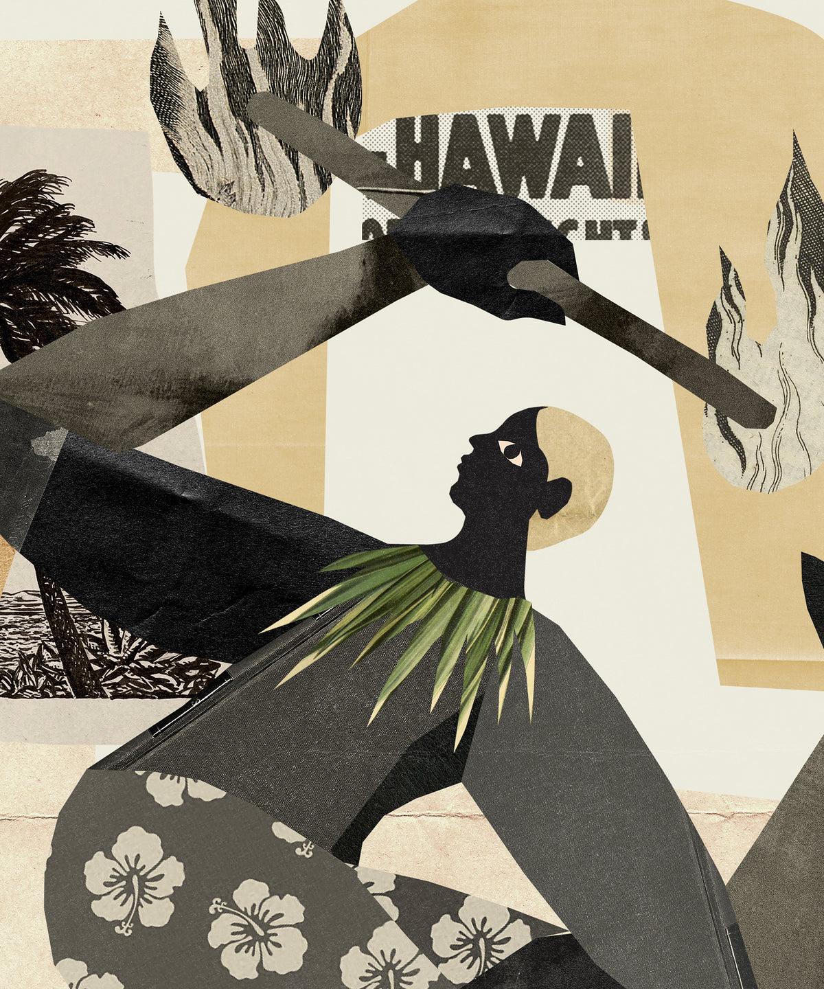 Collage Fire Dancer  by Coastways Studio