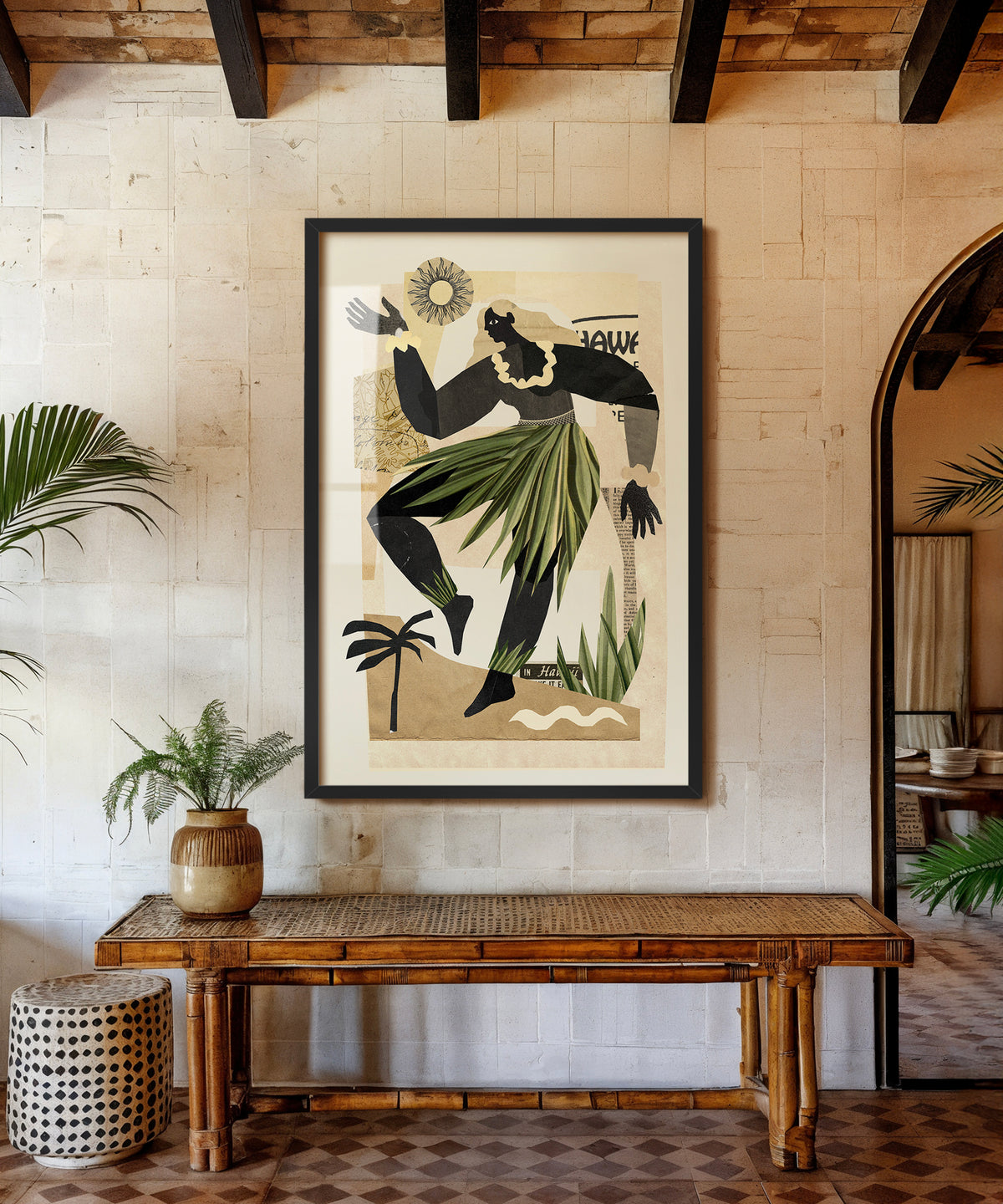 Collage Hula Dancer  by Coastways Studio